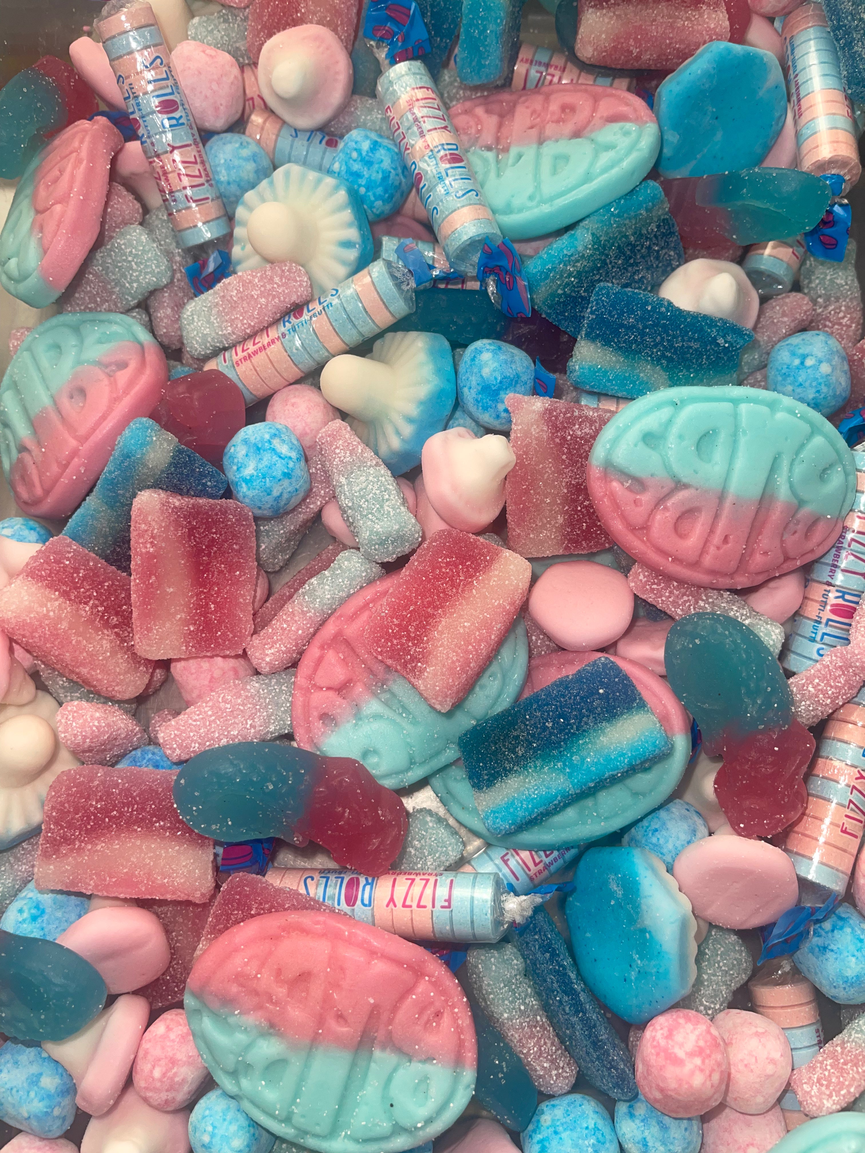 Pink and online blue candy
