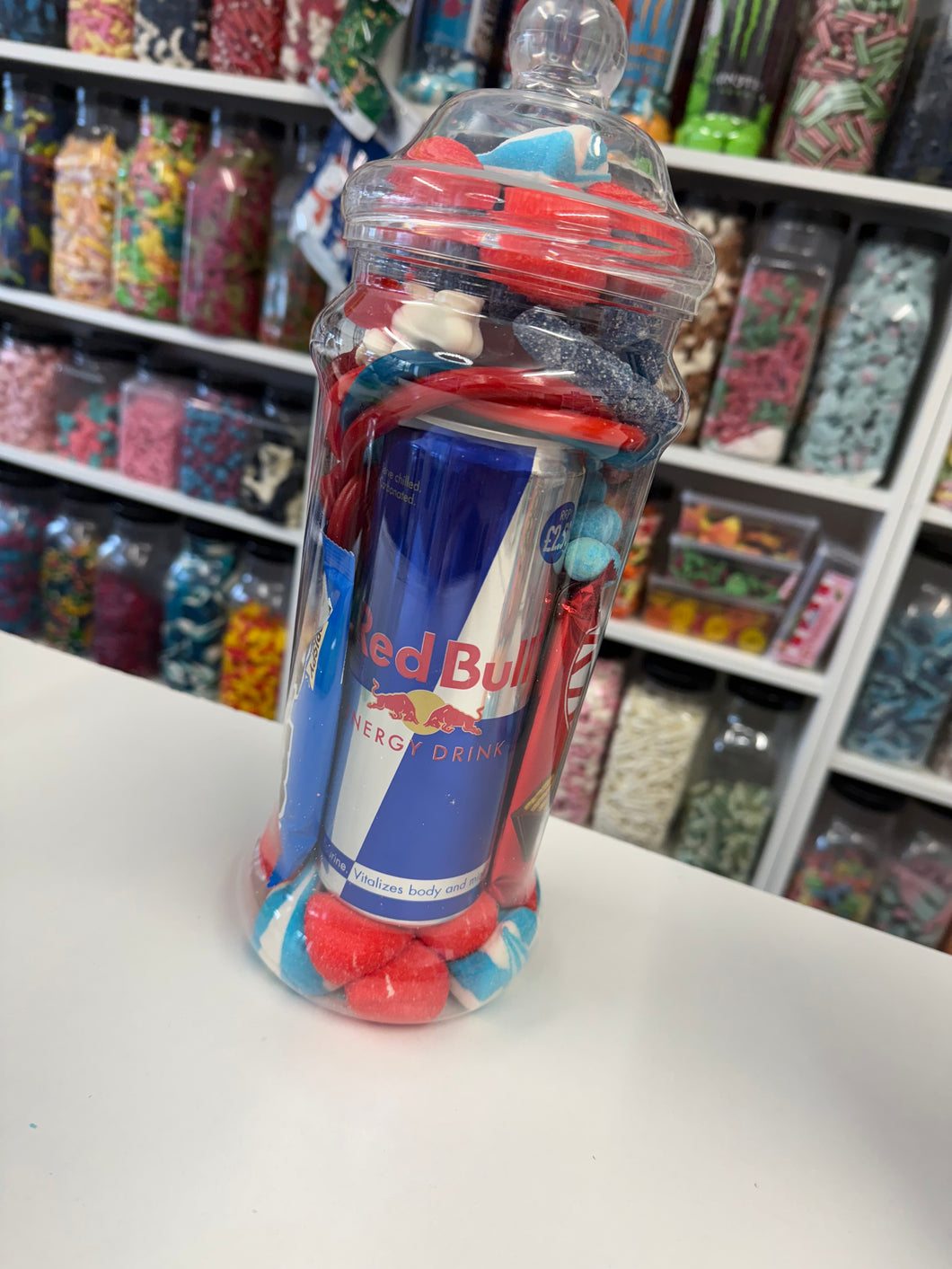 Large redbull jar